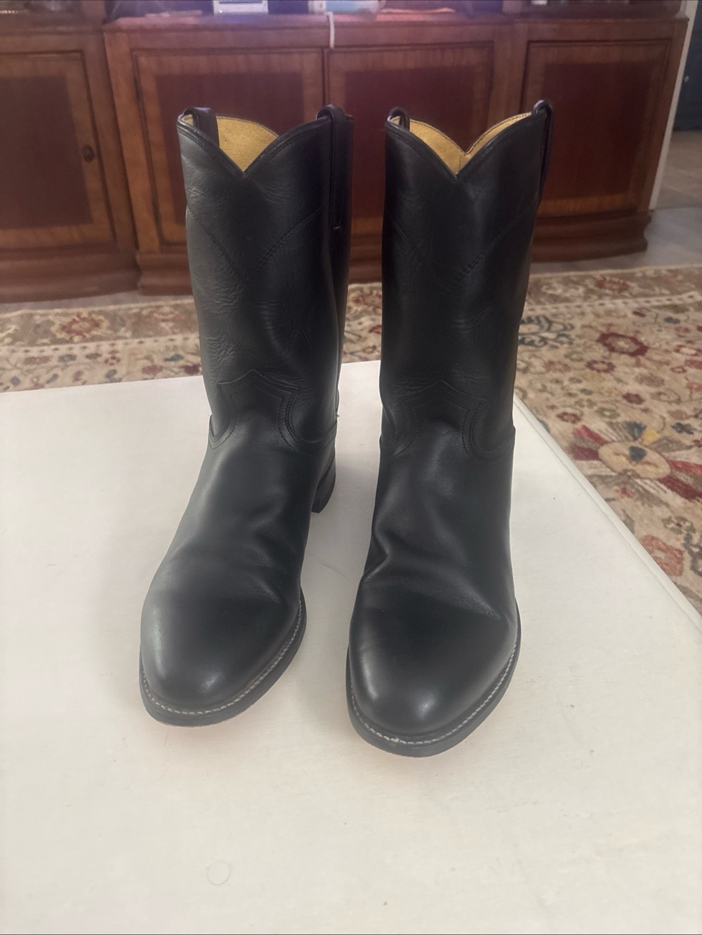 Justin’s Men's Black Leather Western Boots Size 11.5 D